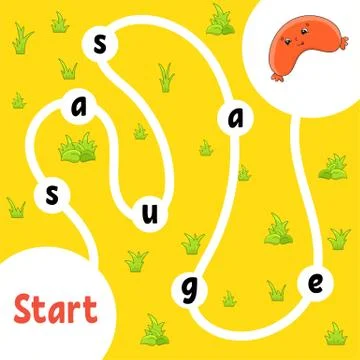 Logic puzzle game. Learning words for kids. Find the hidden name. Education d Stock Illustration