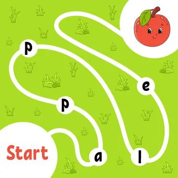 Logic puzzle game. Learning words for kids. Find the hidden name. Education d Stock Illustration