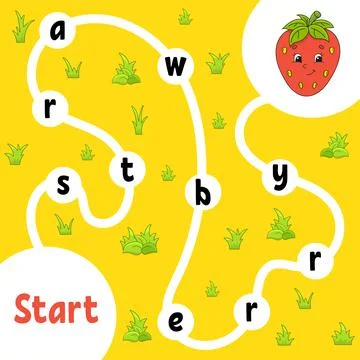 Logic puzzle game. Learning words for kids. Find the hidden name. Education d Stock Illustration