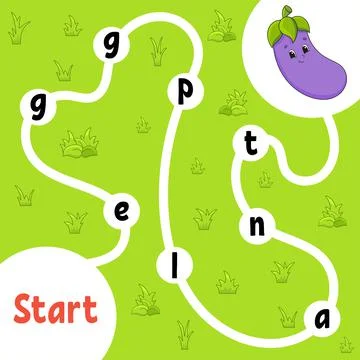 Logic puzzle game. Learning words for kids. Find the hidden name. Education d Stock Illustration