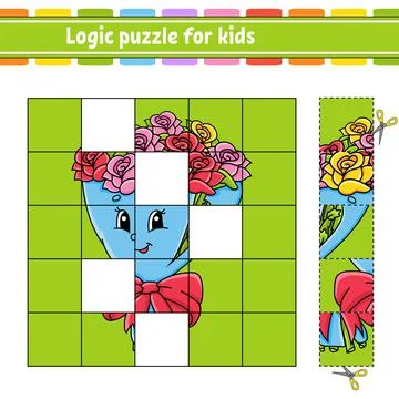 Logic puzzle for kids. Education developing worksheet. Learning game for chil Stock Illustration