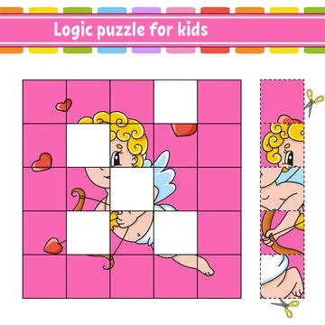 Logic puzzle for kids. Education developing worksheet. Learning game for chil Stock Illustration