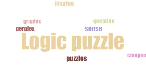 Logic Puzzle Tag Cloud Animated Isolated Video stock 107249621