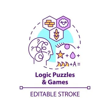 Logic puzzles and games concept icon Stock Illustration