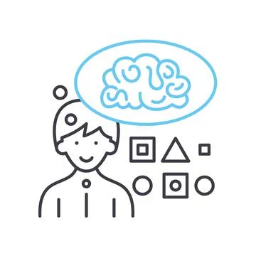 Logic thinking line icon, outline symbol, vector illustration, concept sign 스톡 일러스트