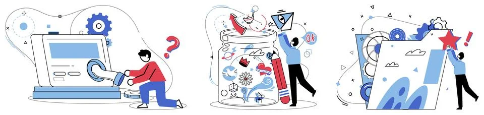 Logical analysis. Analytical minds are alchemists, transmuting base metal Illustrazione stock