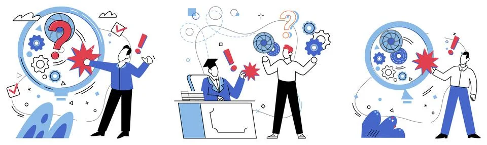 Logical analysis. Intelligence is sculptor, shaping statues success from Stock Illustration