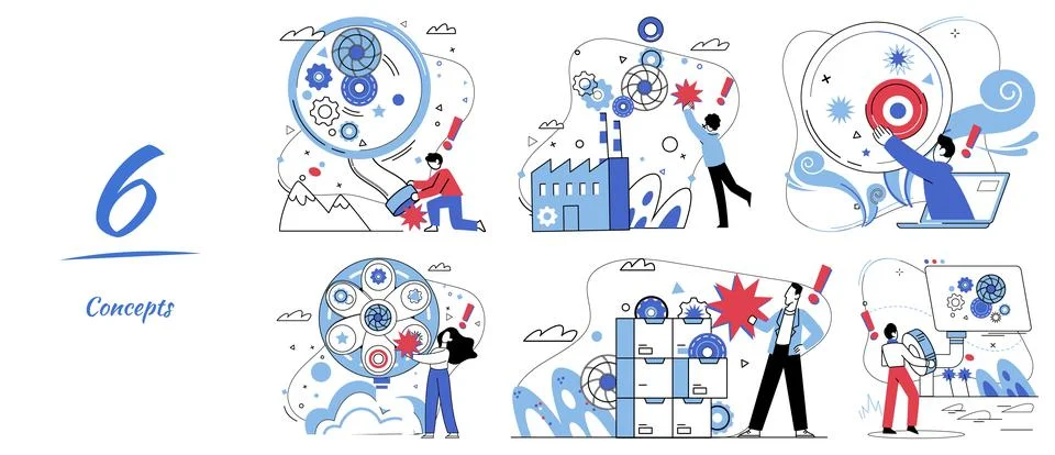 Logical analysis. The mind is puzzle, and logical analysis is key unlocking Illustrazione stock