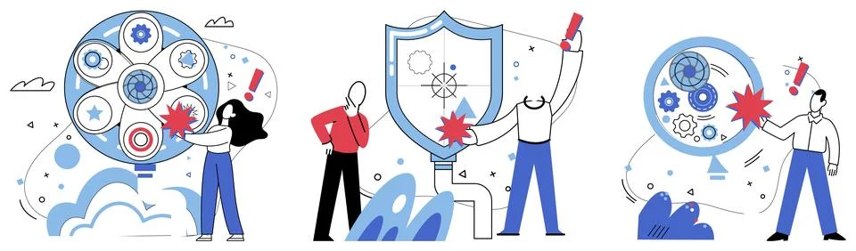Logical analysis. Practicality is lantern lighting path decision-making, fueled Stock Illustration