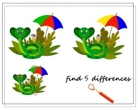 A logical game for children, find the differences. cute cartoon llama. vect.. Stock Illustration