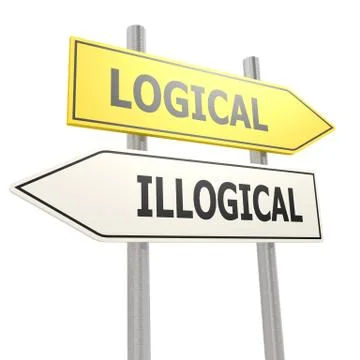Logical illogical road sign Stock-Illustration