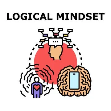 Logical mindset balancing emotion, technology, and thought process Stock Illustration