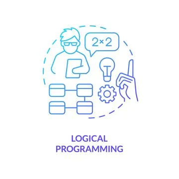 Logical programming blue gradient concept icon Illustrazione stock
