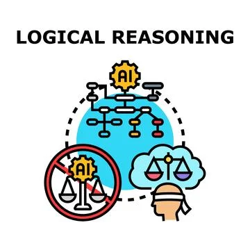 Logical reasoning concept with artificial intelligence algorithms Stock Illustration