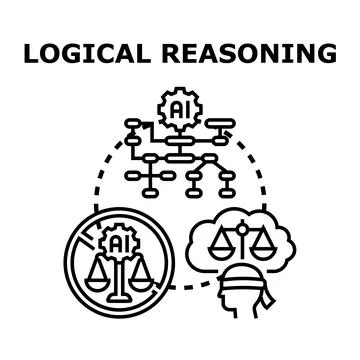 Logical reasoning concept with artificial intelligence algorithms Stock Illustration