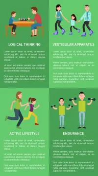Logical Thinking Active Lifestyle Posters Family Stock Illustration