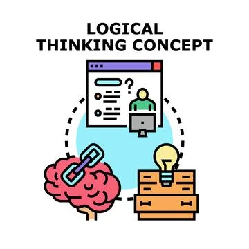 Logical thinking concept developing creative problem solving skills Stockillustratie