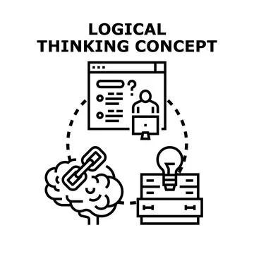 Logical thinking concept developing creative problem solving skills Stock Illustration