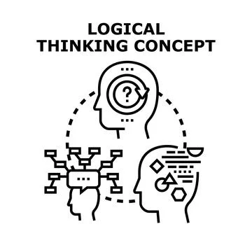 Logical thinking concept developing mind processes solution Stockillustratie