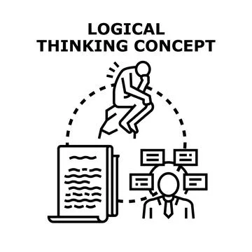Logical thinking concept developing strategy and analyzing data Stock Illustration