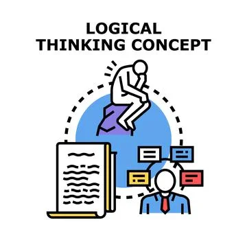 Logical thinking concept developing strategy and analyzing data Иллюстрация