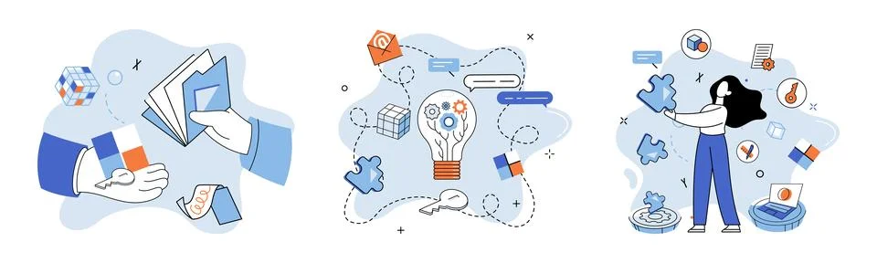 Logical thinking. It is act challenging assumptions and seeking deeper Stock Illustration