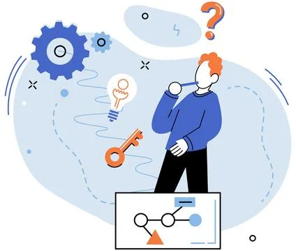 Logical thinking. It is culmination careful consideration and weighing evidence Stock Illustration