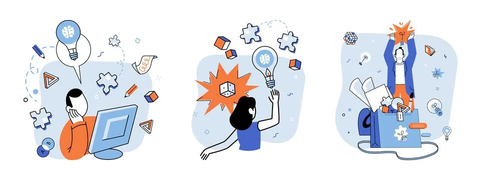 Logical thinking. It equips us with tools and knowledge necessary to evaluate Stock Illustration
