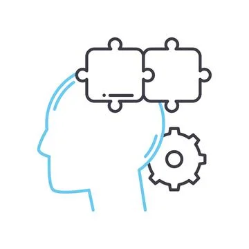 Logical thinking line icon, outline symbol, vector illustration, concept sign イラスト素材