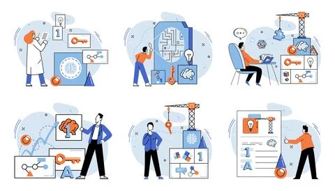 Logical thinking. Wisdom enables us to apply logical thinking in broader context Illustration