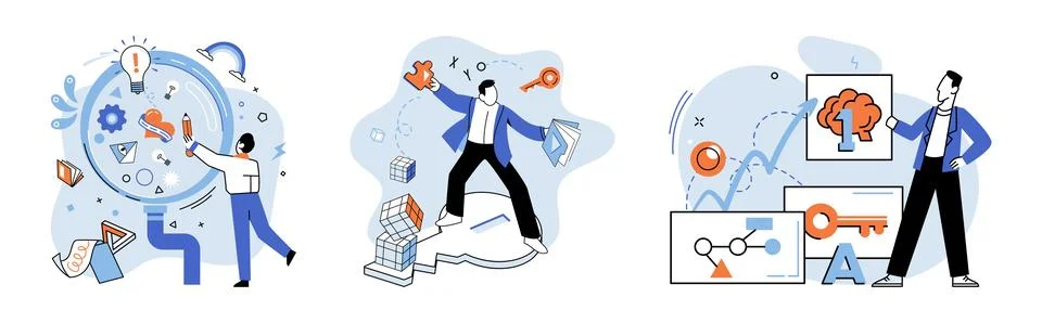 Logical thinking. Wisdom, like guiding light, illuminates path logical thinking Stock Illustration