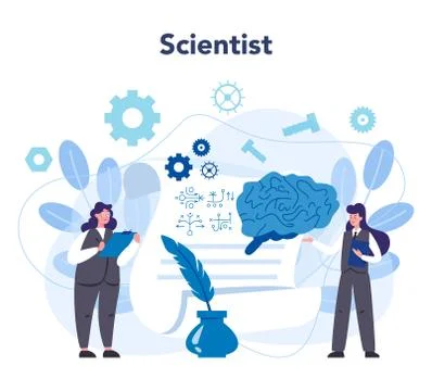 Logician concept. Scientist systematicly study of the forms Stock Illustration