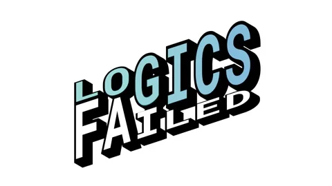 LOGICS vs FAILED, 3D Text Animation in Isometric View with Opposite Word Motion Stock Footage 314263645