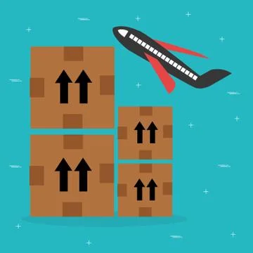 Logidtic service with boxes イラスト素材