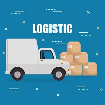 Logidtic service with boxes イラスト素材