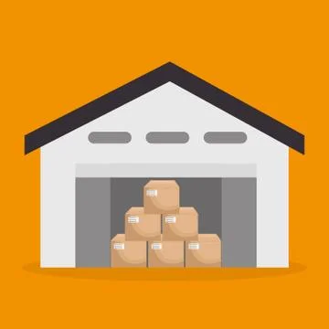 Logidtic service with boxes Stockillustratie