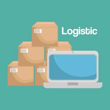 Logidtic service with boxes イラスト素材