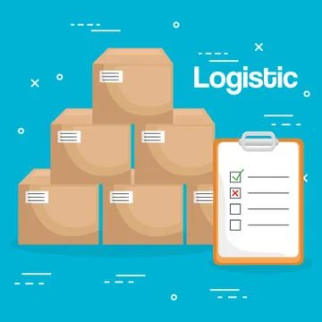 Logidtic service with boxes イラスト素材