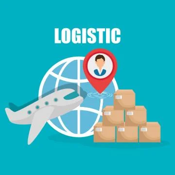 Logidtic service with boxes イラスト素材