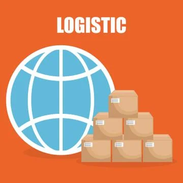 Logidtic service with boxes イラスト素材