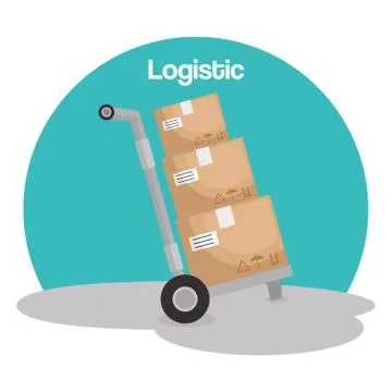 Logidtic service with boxes イラスト素材