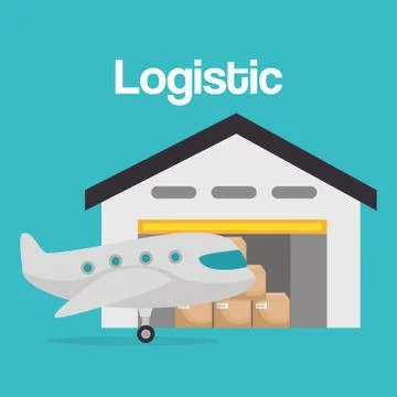 Logidtic service with boxes Stock Illustration
