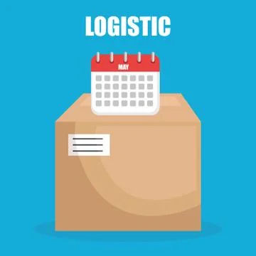 Logidtic service with boxes Illustrazione stock