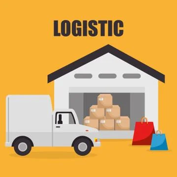 Logidtic service with boxes イラスト素材