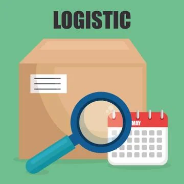 Logidtic service with boxes Stockillustratie