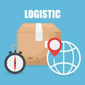 Logidtic service with boxes Stockillustratie