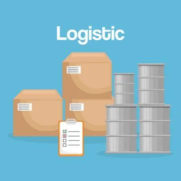 Logidtic service with boxes イラスト素材