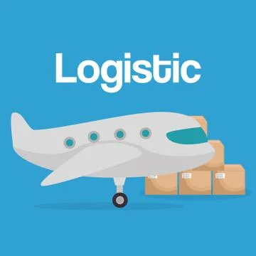 Logidtic service with boxes Stock Illustration