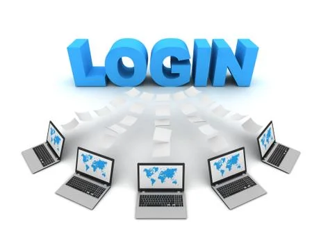 Login 3d concept illustration Stock Illustration