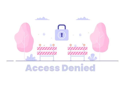 Login Access Denied Vector Illustration. System Refuses Password, Error and E Stock Illustration